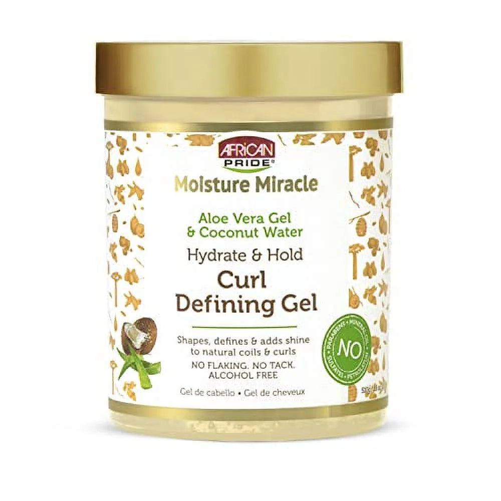 African Pride Moisture Miracle Aloe & Coconut Water Hydrate & Hold Curl Defining Gel 18oz